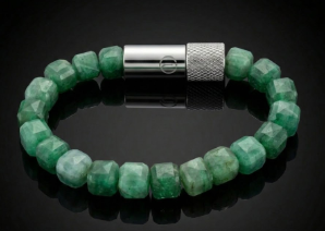 Natural Emerald Gemstone Cube Bracelet