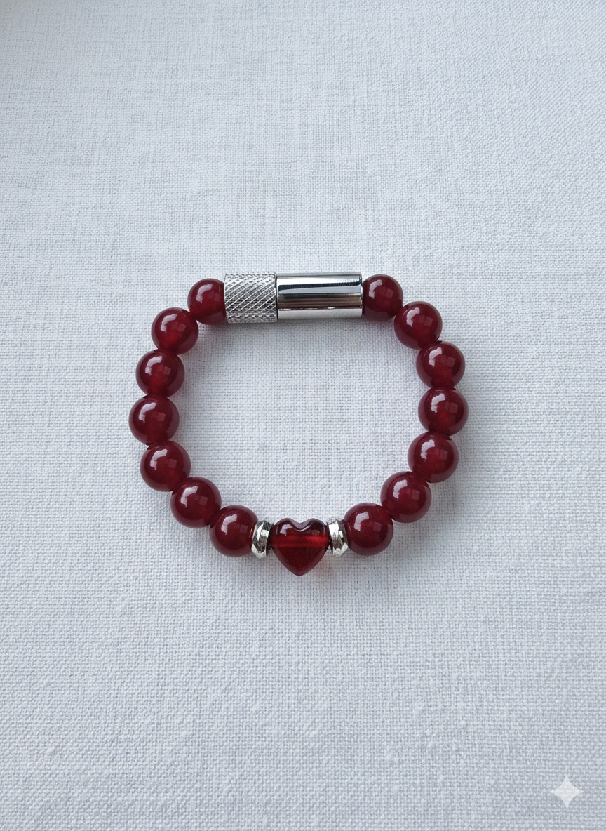 Red Jade Heart Bracelet