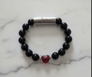 Black Onyx Red Heart