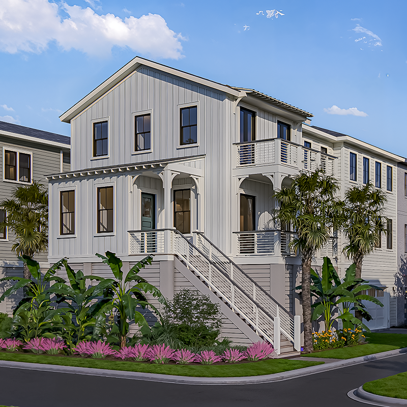 white two story house