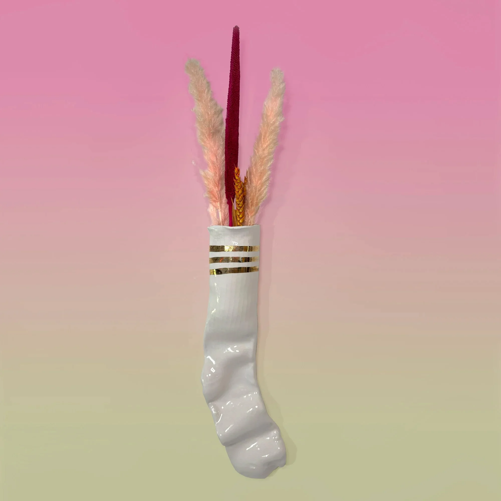 Sock Stem Vase with 22Kt Gold