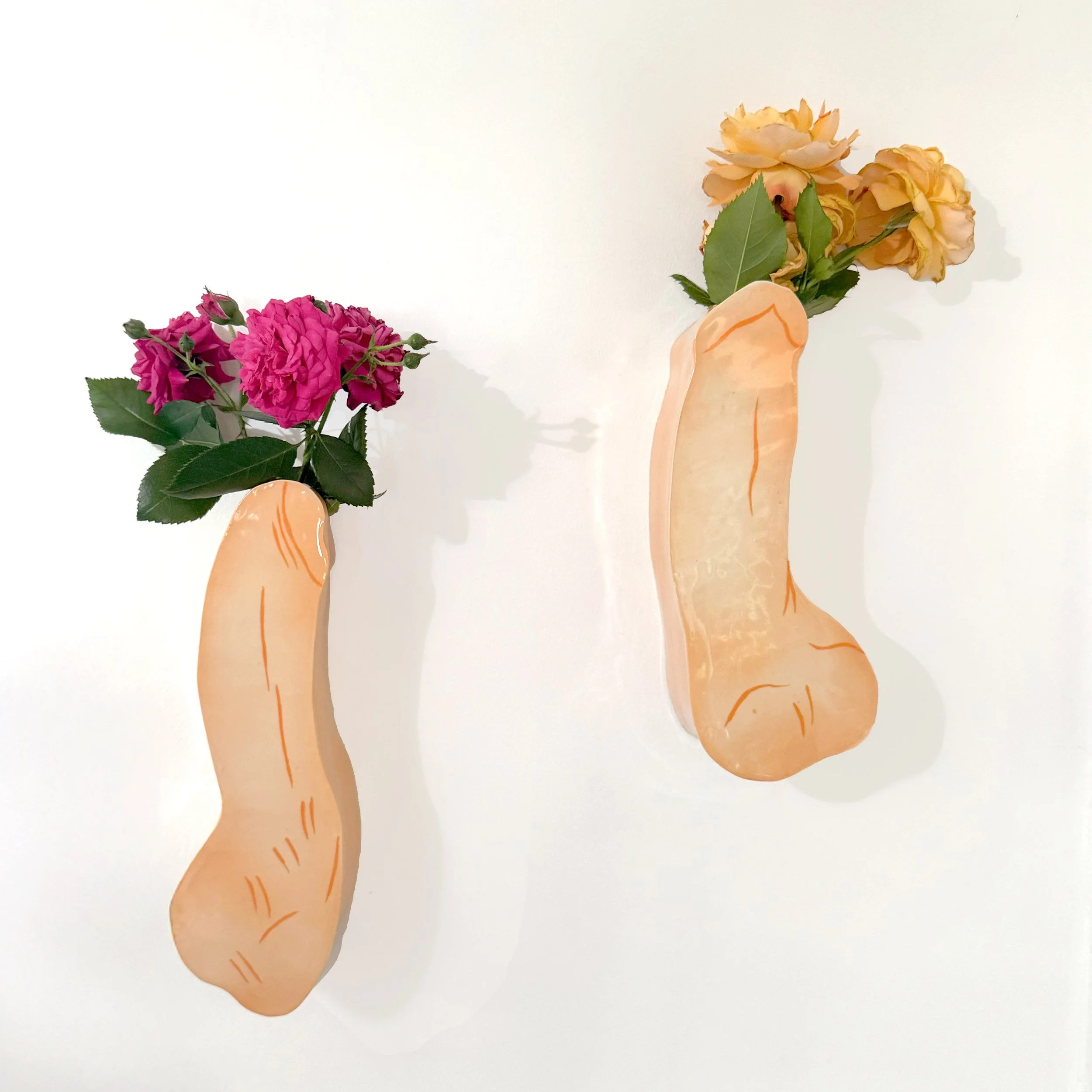 Wall-Hanging Cock Vase