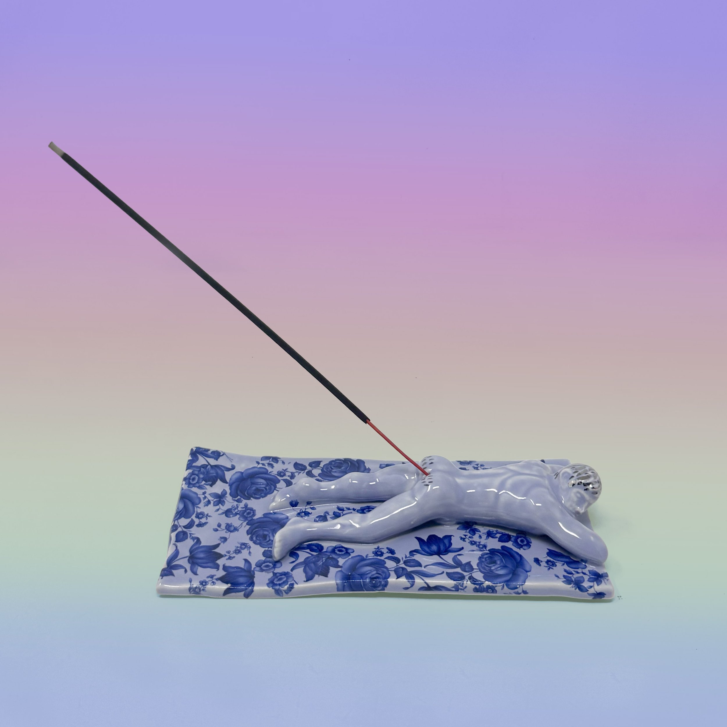 Pool Boy Incesnse Holder Floral BlueFront copy.jpg