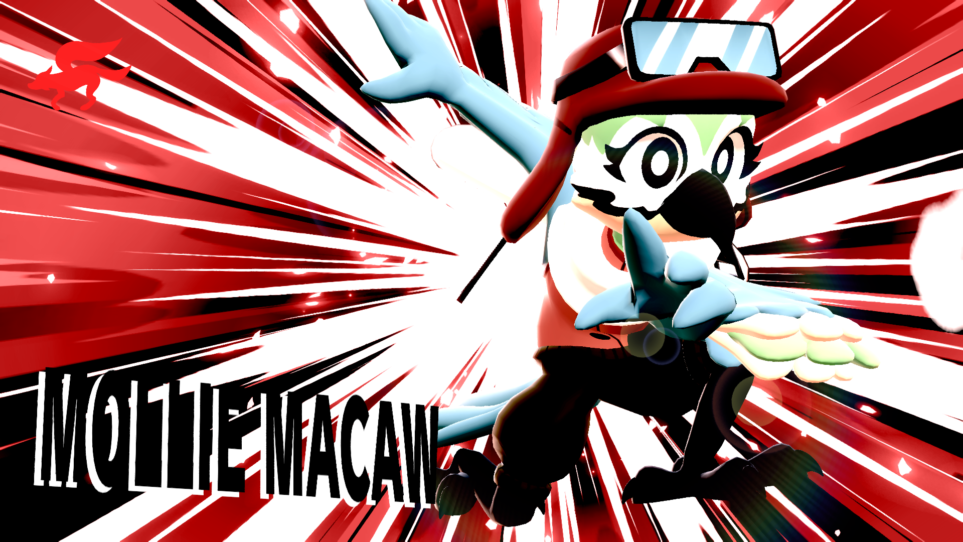 Mollie Macaw Victory Pose