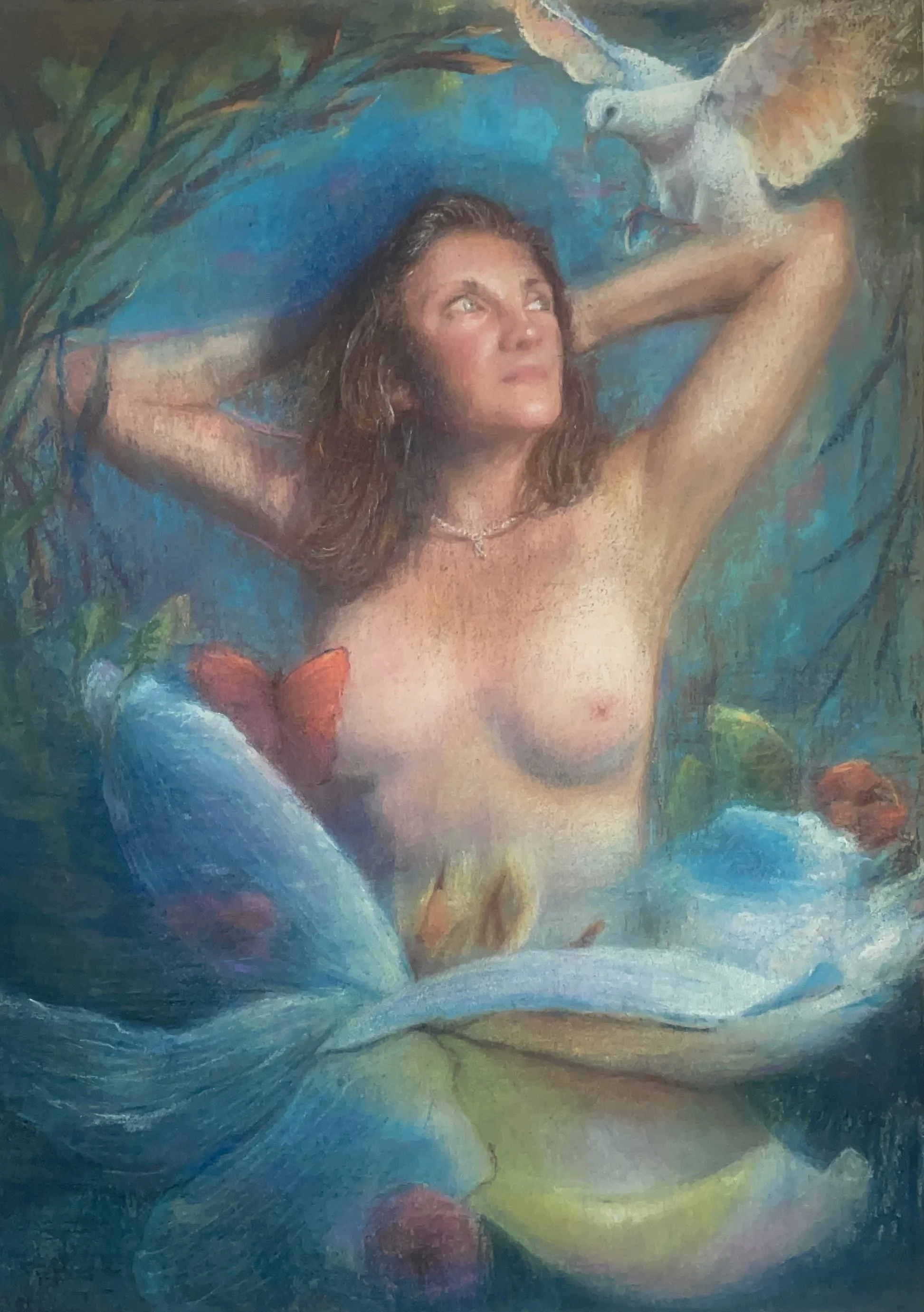 13 x 18.5 | pastel | drawn from live model
Witness emerged from an evening spent with a dear friend as she prepared for a life-saving surgery. She asked me to draw her body as it existed in that moment — fully seen and honored, perhaps for the last t