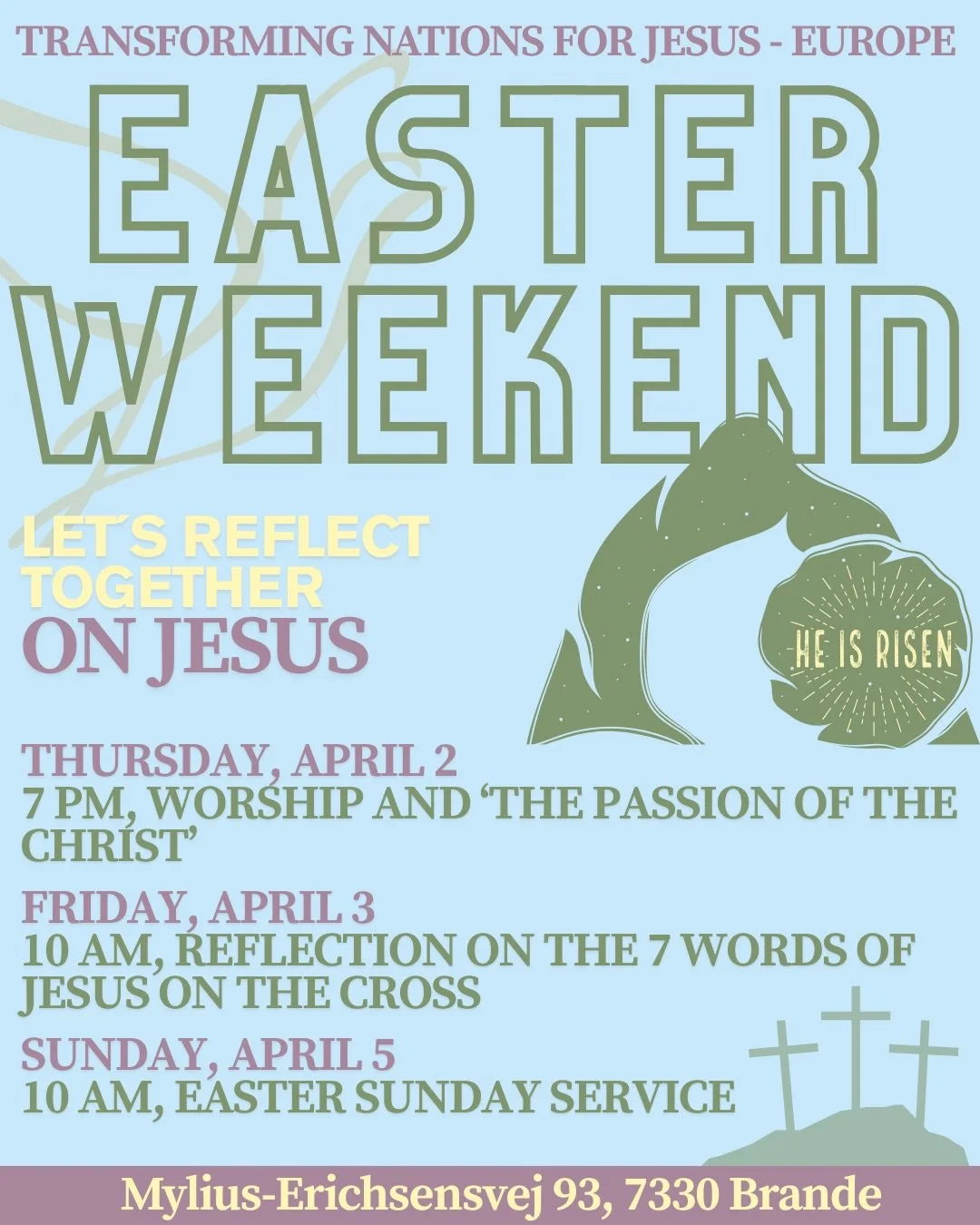 🌿✨ You&rsquo;re Invited This Easter ✨🌿
Join us for a meaningful and inspiring Easter weekend as we gather to reflect on Jesus and all that He has done for us.
📅 Thursday, April 2 &ndash; Maundy Thursday
🕖 7:00 PM &ndash; Worship &amp; screening o