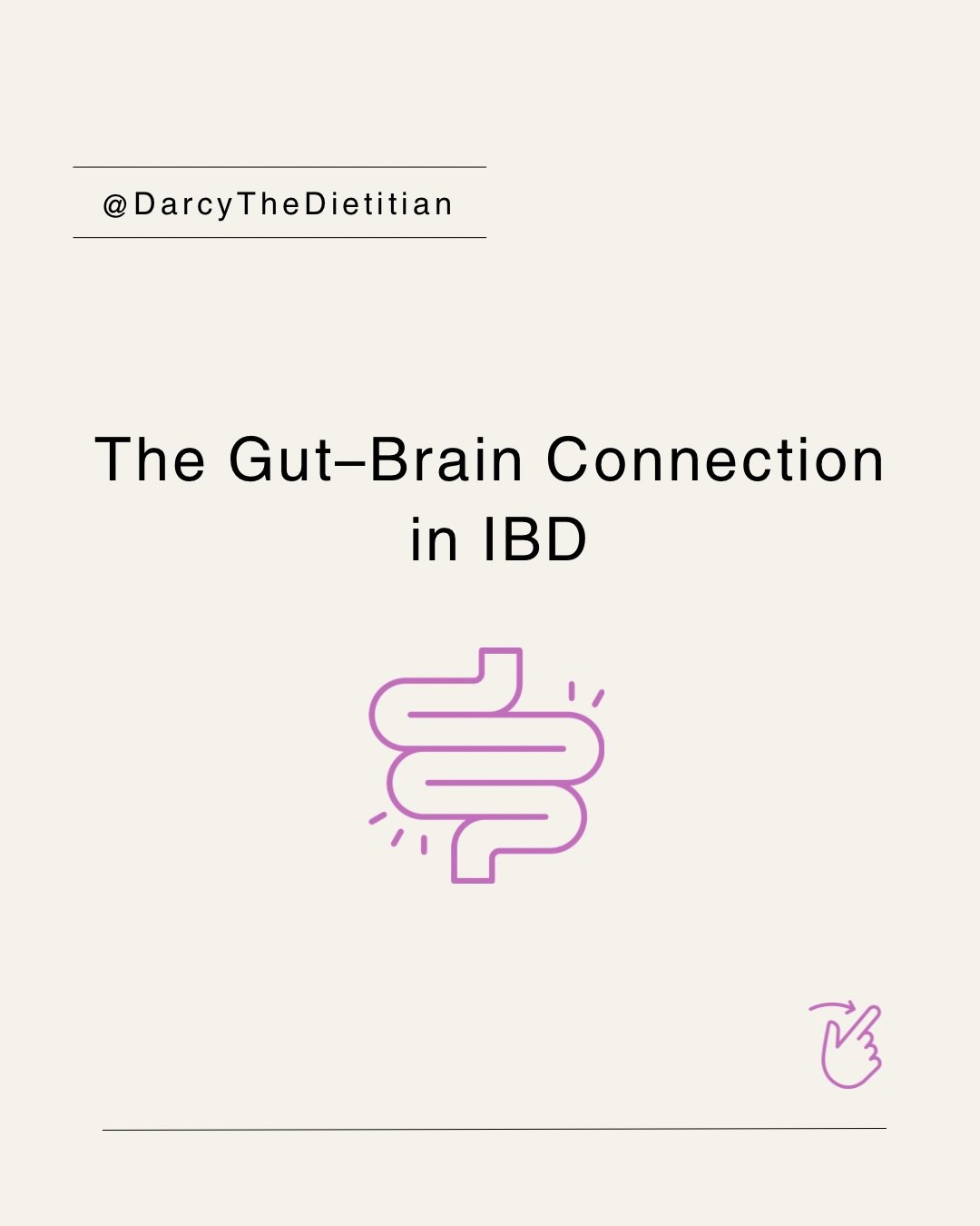 The gut&ndash;brain connection (axis) can be one of the most overlooked parts of IBD.

Your digestive system isn&rsquo;t working in isolation, it&rsquo;s constantly communicating with your nervous system through immune signals, hormones, and neural p