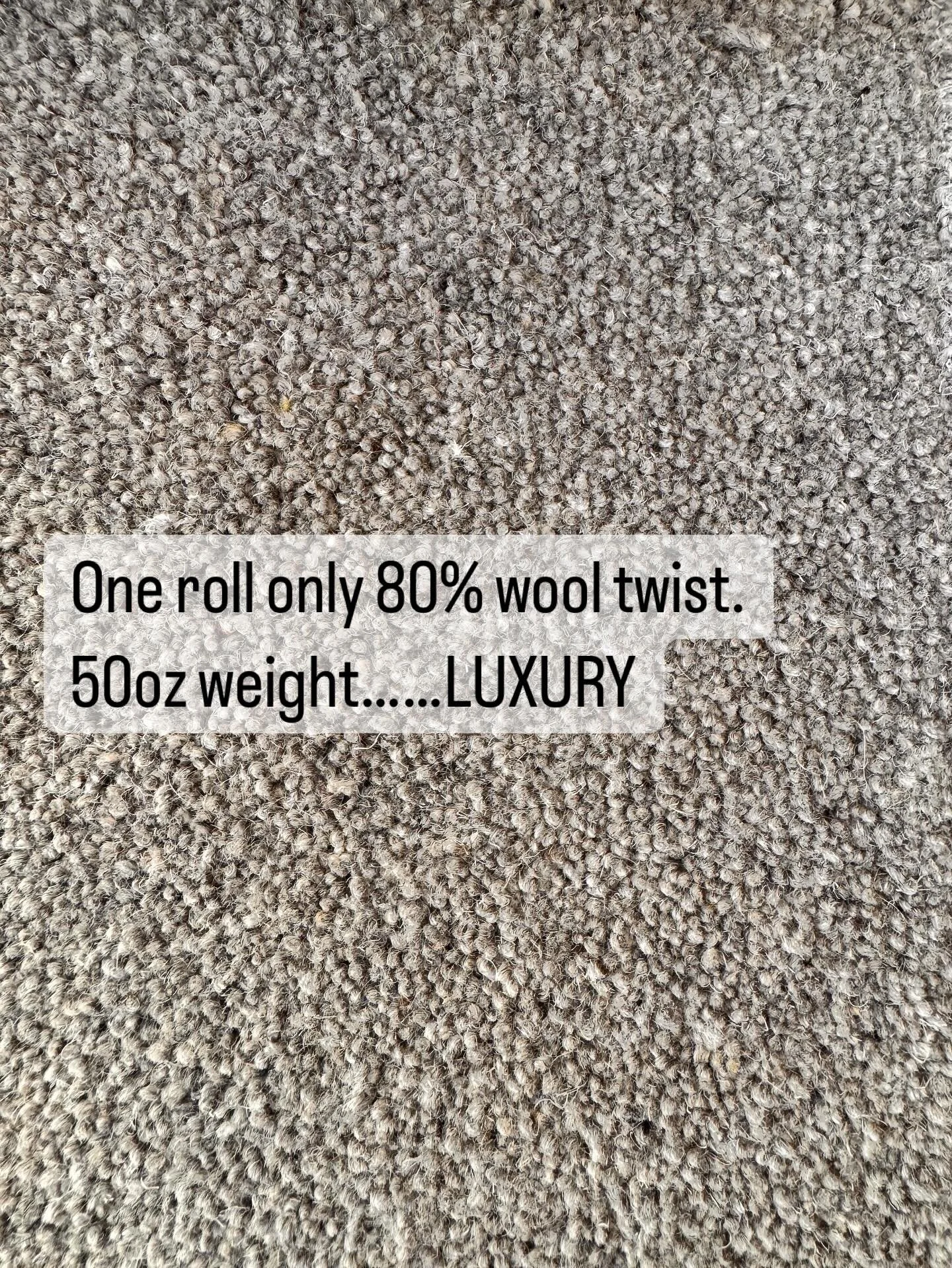Classic wool twist in a 50oz weight. Unbeatable quality at an unbeatable price. 

&pound;25m2. That includes the carpet, a 10mm UK manufactured underlay, fitting and VAT. Grade 1 quality, sample available. One roll only 😊
#smallshopbigchoice #shoplo