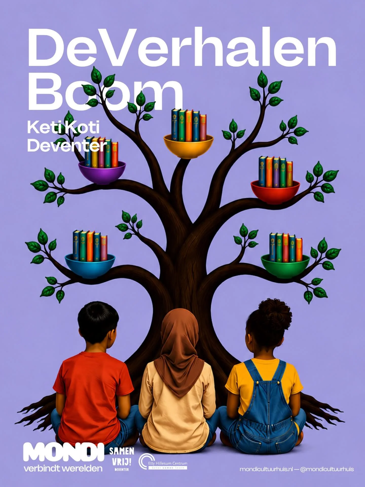 De Verhalenboom | een bijzondere voorleesmiddag tijdens Keti Koti 🌳📚 

Op woensdag 1 juli nodigen we kinderen van 4 tot 6 jaar en hun ouders of verzorgers uit voor een interactieve voorleesmiddag in de Bibliotheek Deventer.
Tijdens De Verhalenboom 