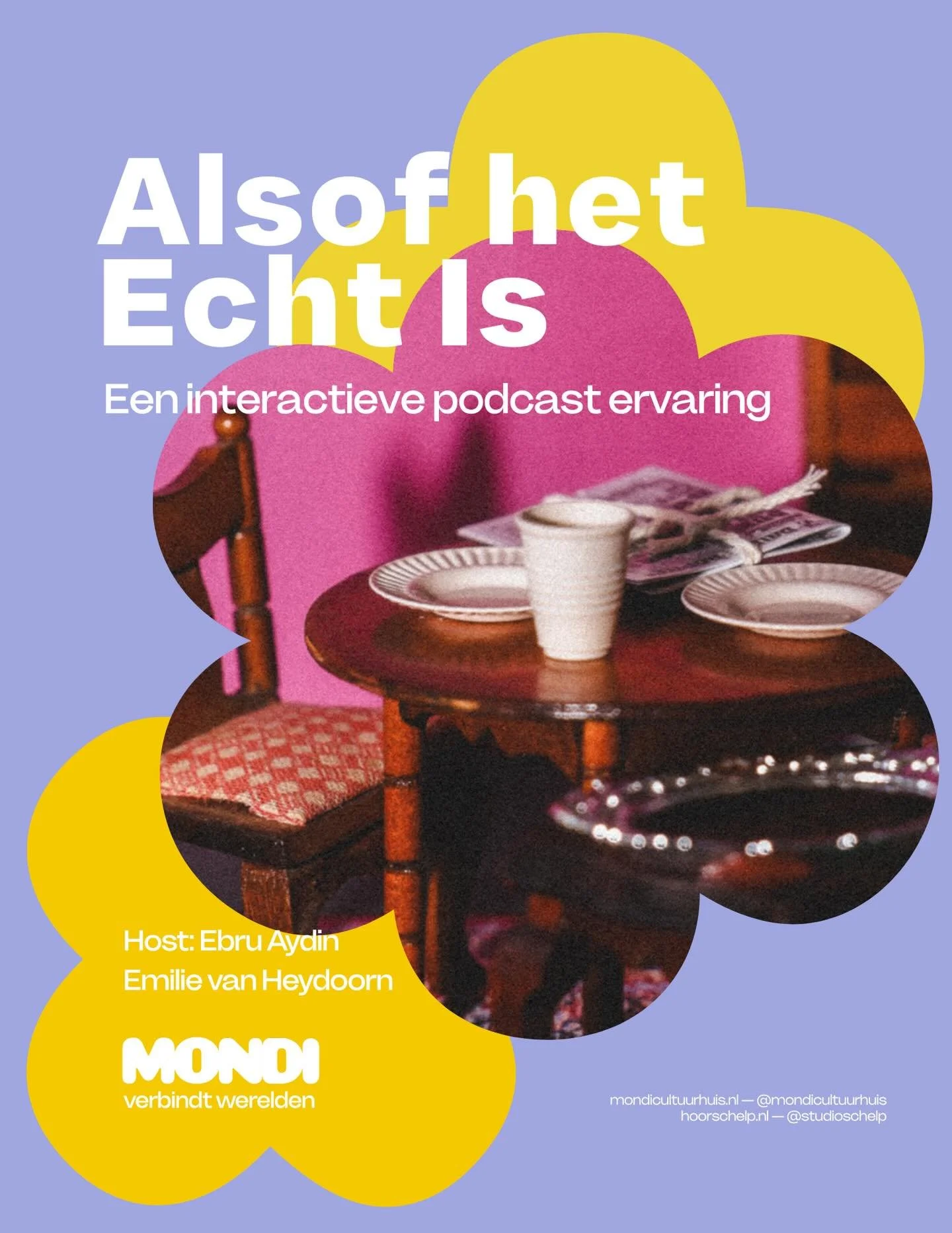 Alsof het Echt is ✨

&lsquo;Alsof het Echt is&rsquo; is een immersief luisterprogramma gecureerd door Mondi Cultuurhuis voor festivalschelp. Een interactieve podcastervaring waarin bezoekers worden ondergedompeld in de fictieve wereld van Latijns-Ame