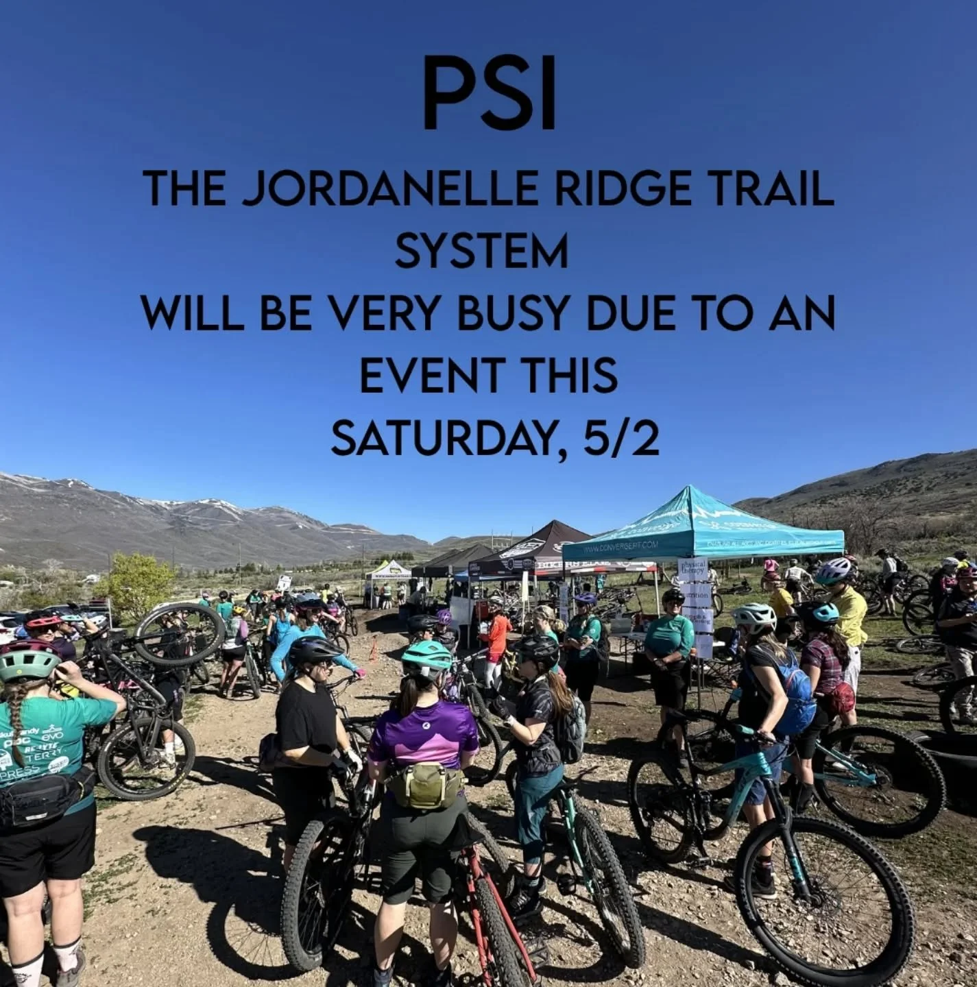 In celebration of International Women's Mountain Biking Day this Saturday, there will be a large event on the JTRS behind the UVU Campus in Heber.
 
While we are not closing the parking lot, we are expecting over 200 bikers - so for your own trail ex