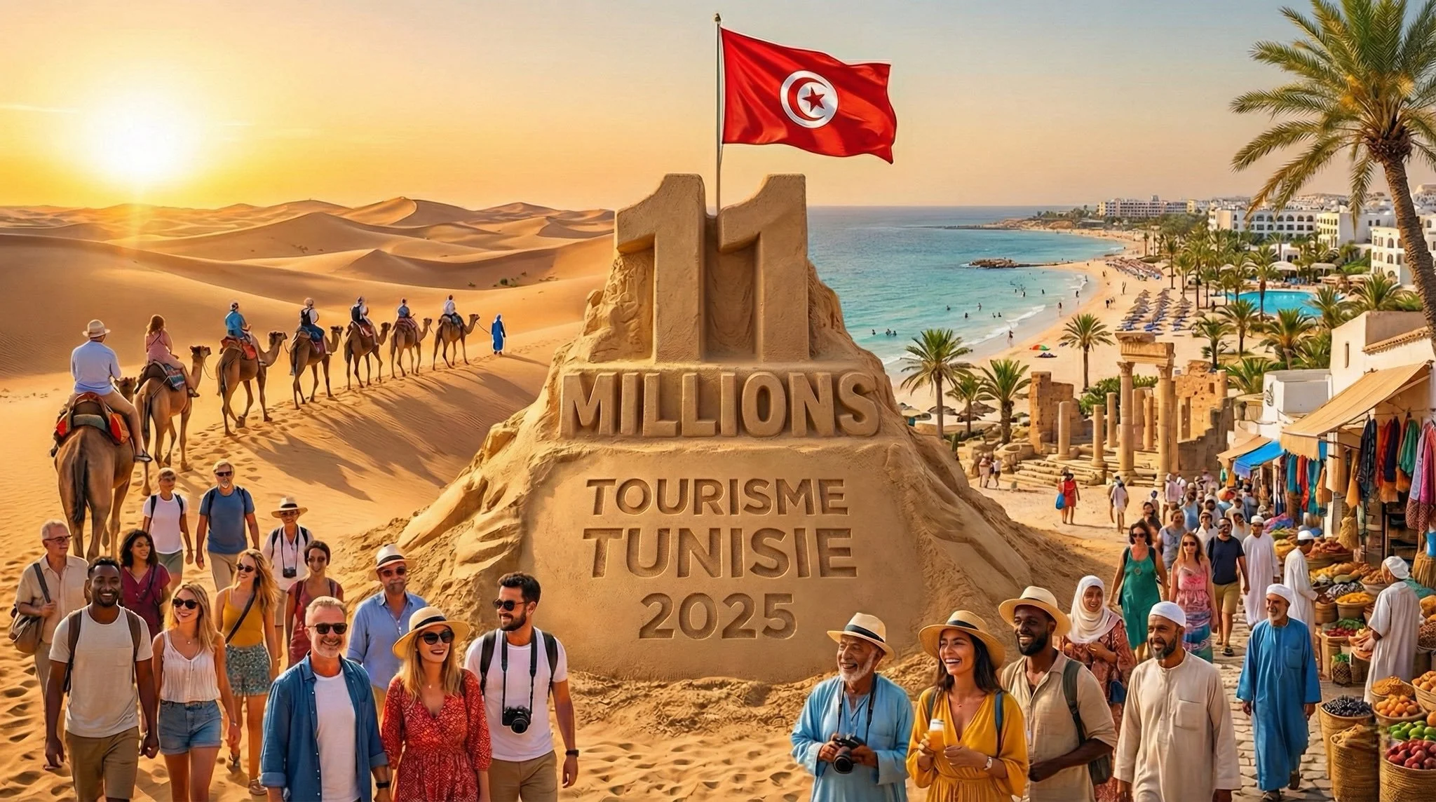 Tunisie : un record historique de 11 millions de touristes en 2025