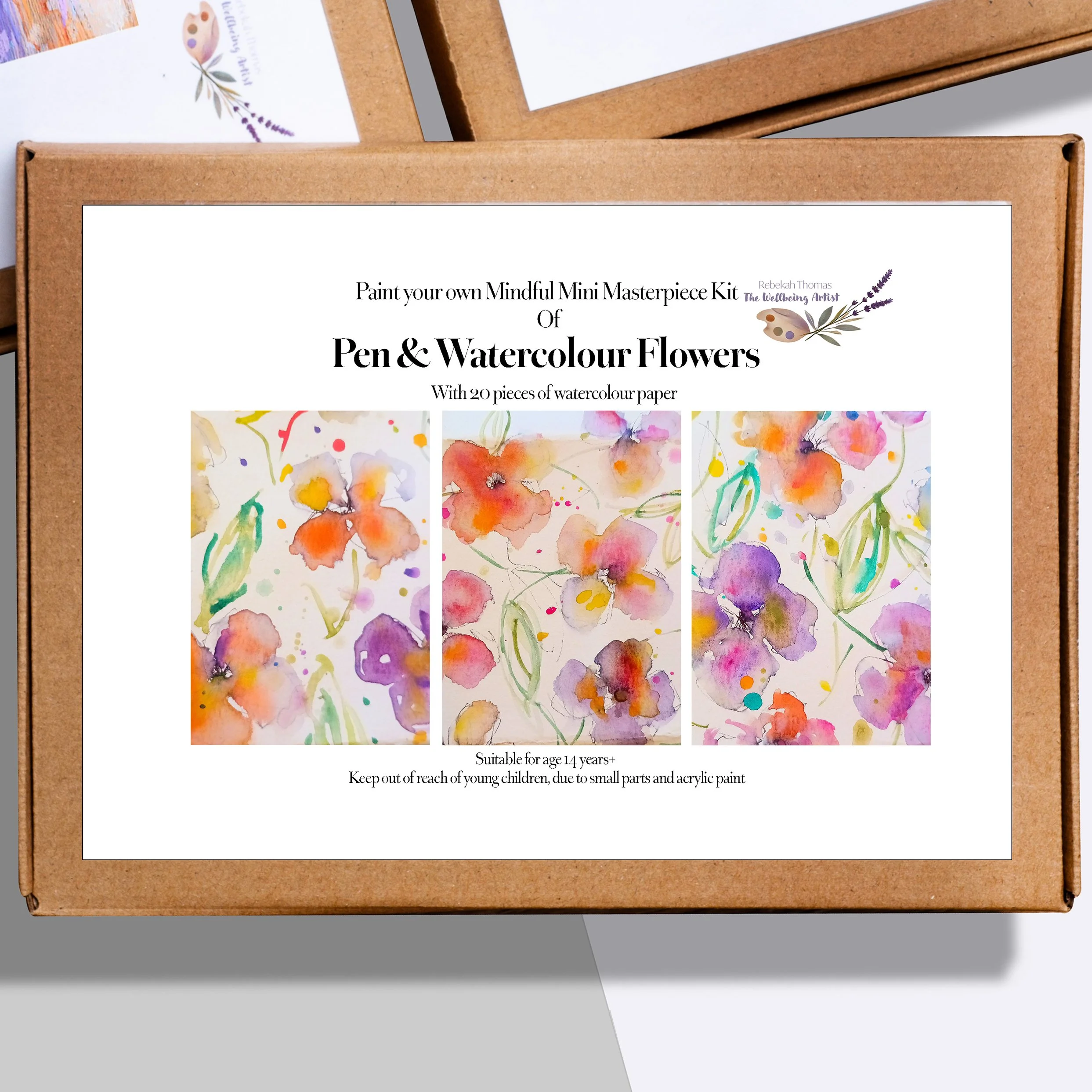 Mindful Mini Masterpiece Painting Kit (Pen & Watercolour Flowers) MADE TO ORDER