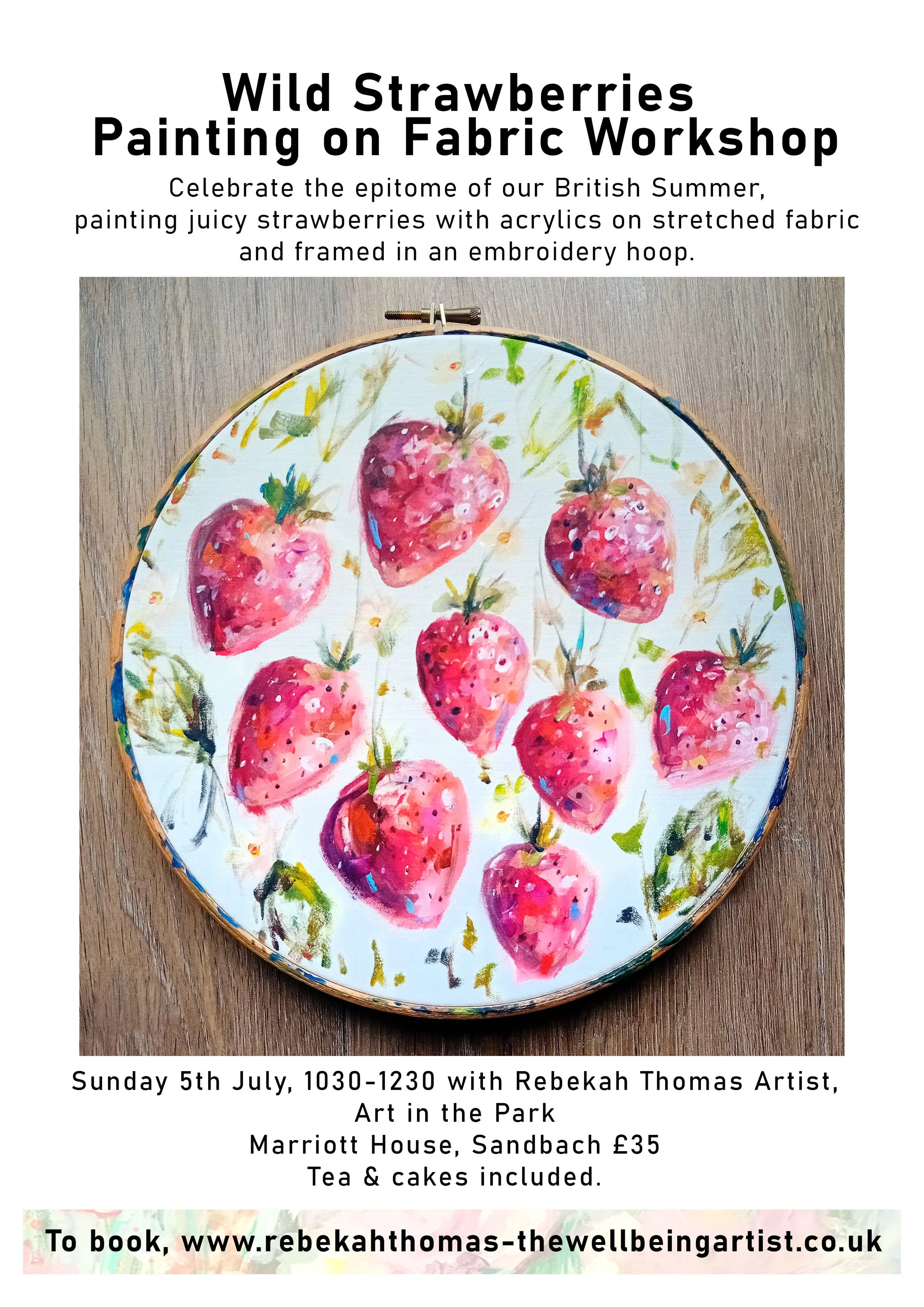 Wild Strawberries Painting on Fabric with Acrylics Workshop