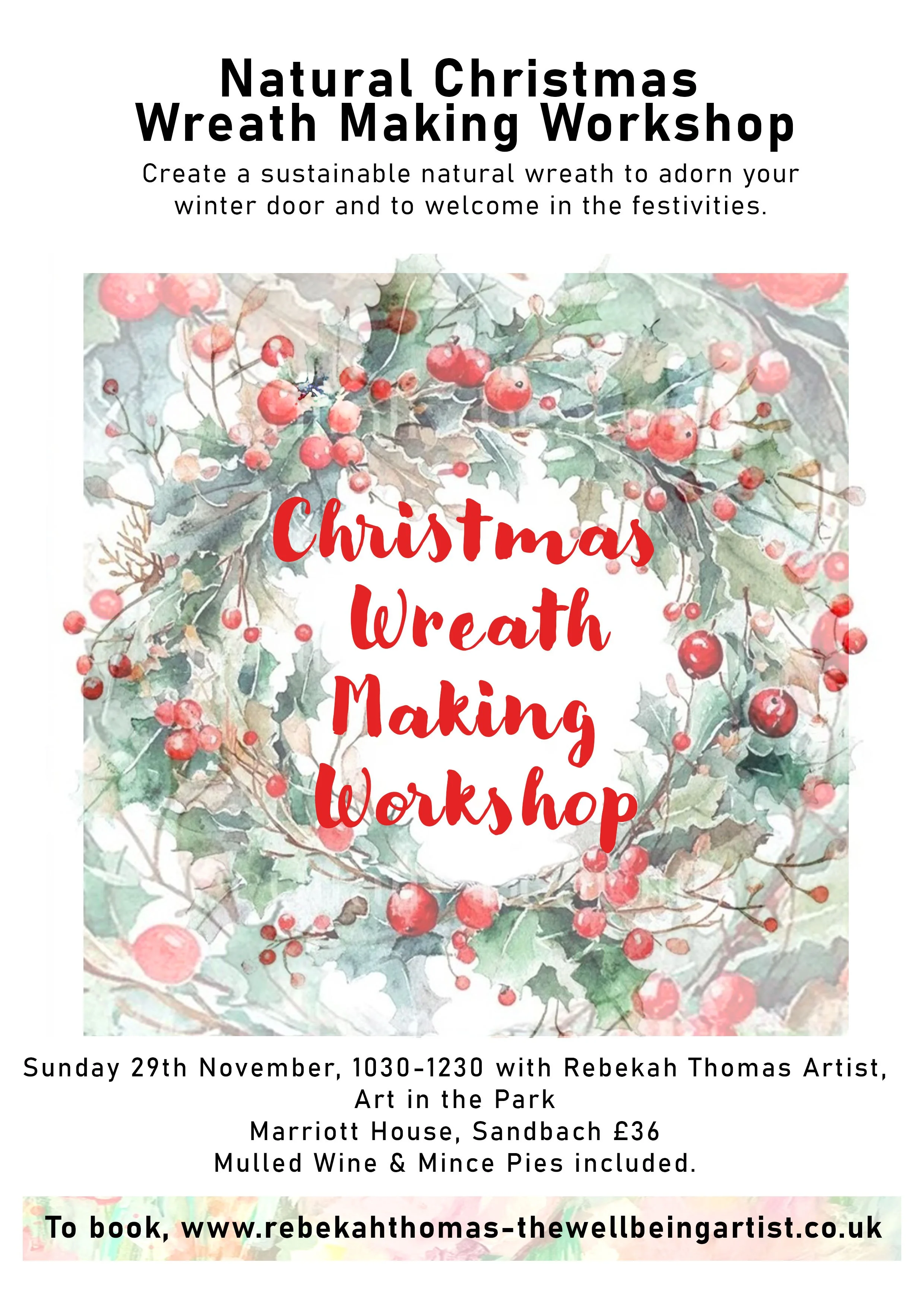 Christmas Wreath making Workshop 29th November 2026