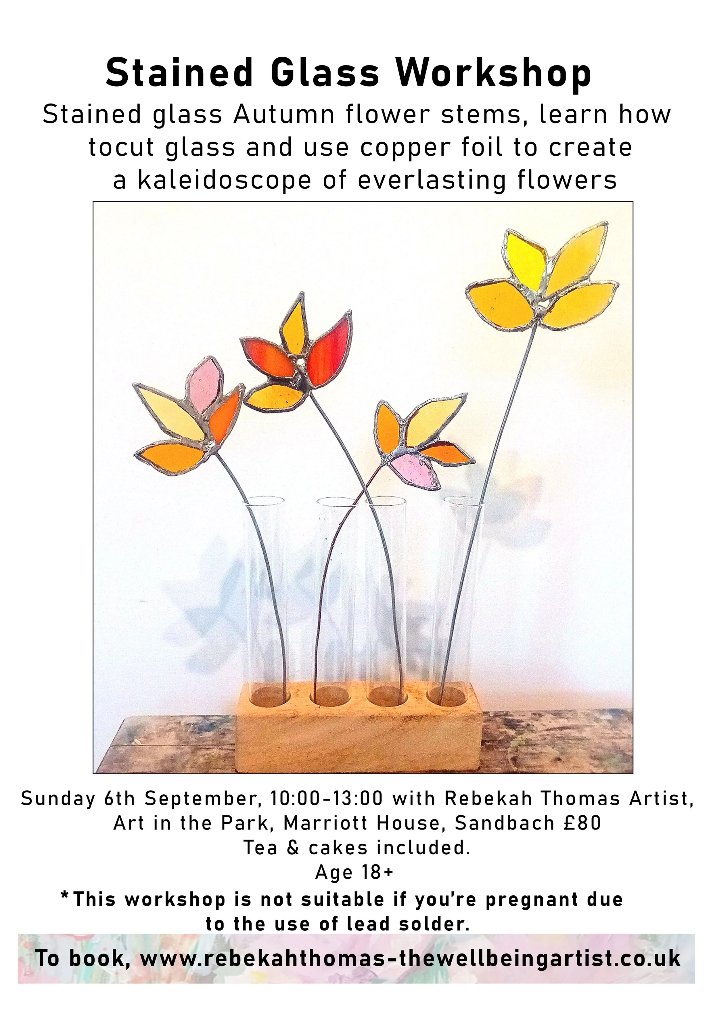 Stained Glass Autumn Flower Stems