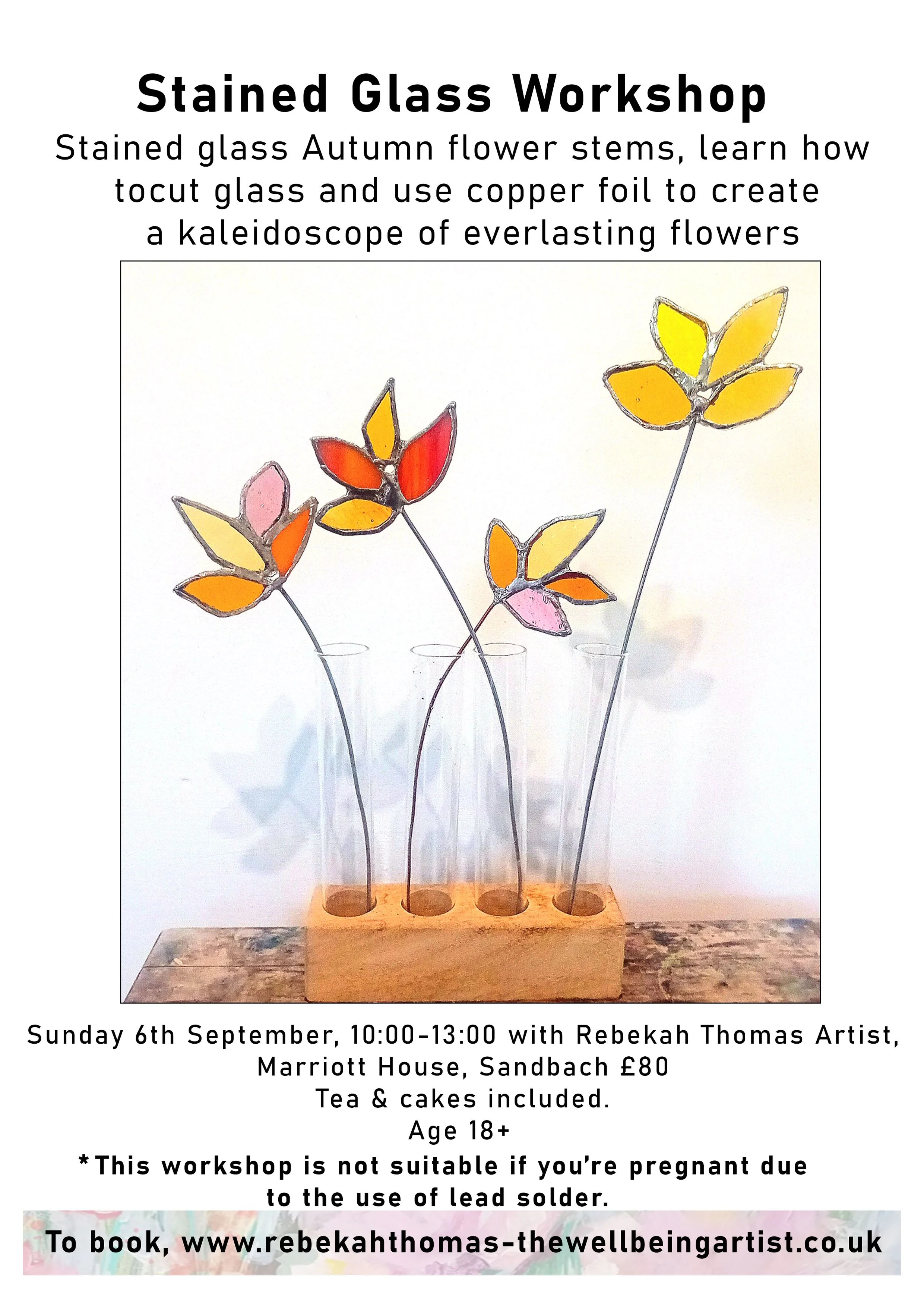 Stained Glass Autumn Flower Stems