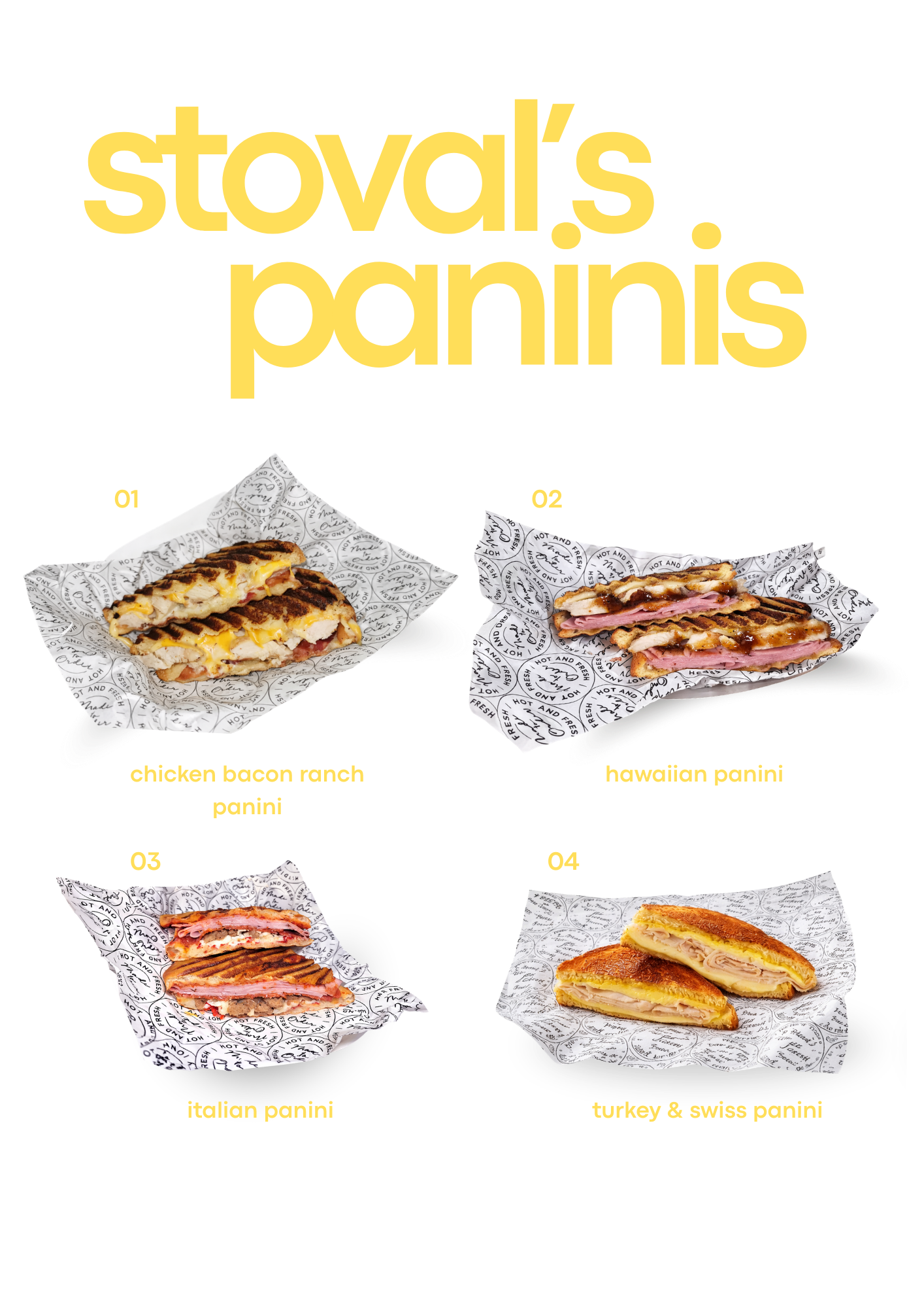 stoval springs panini italian swiss and turkey hawaiian chicken bacon ranch