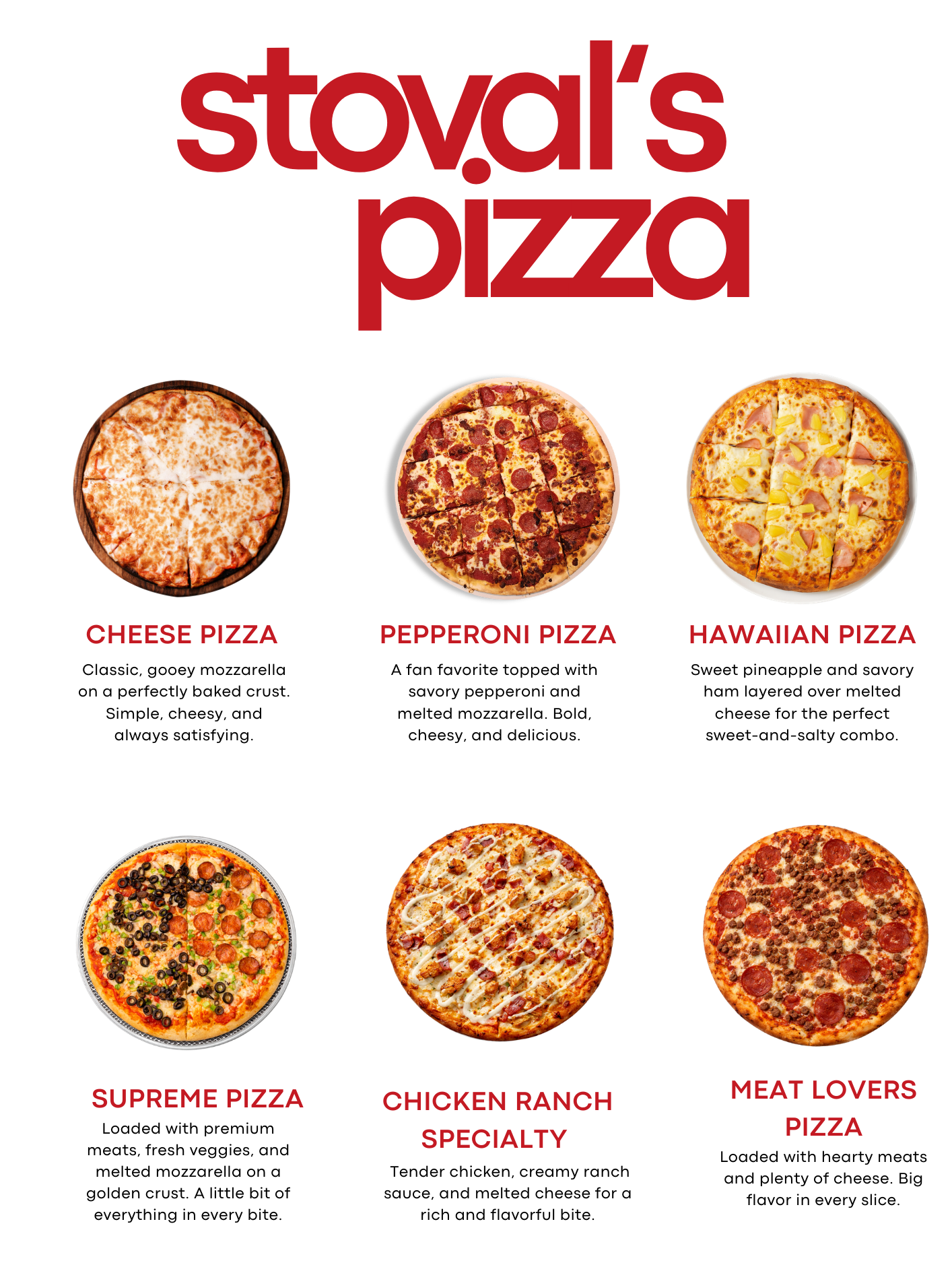 stoval springs pizza menu