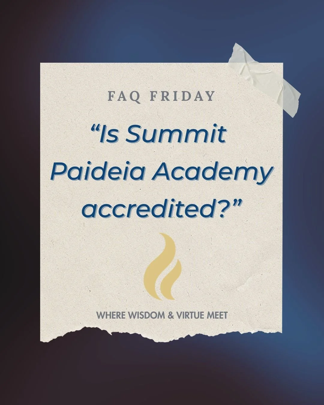 Summit Paideia Academy operates as a homeschool hybrid, which means families remain legally homeschooling while partnering with us for instruction, structure, and community.

Because of this model, we are not structured as a traditional accredited pr