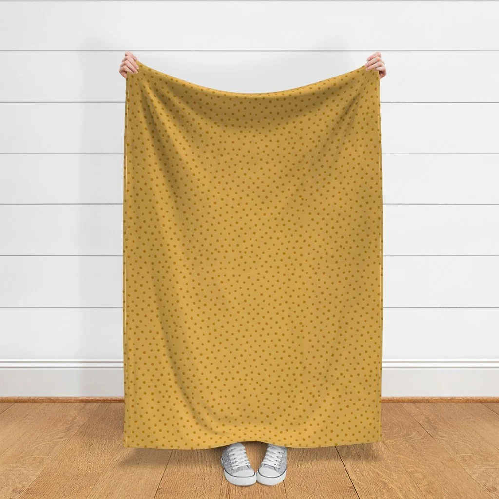 Mustard Dot Pattern Throw Blanket.jpeg