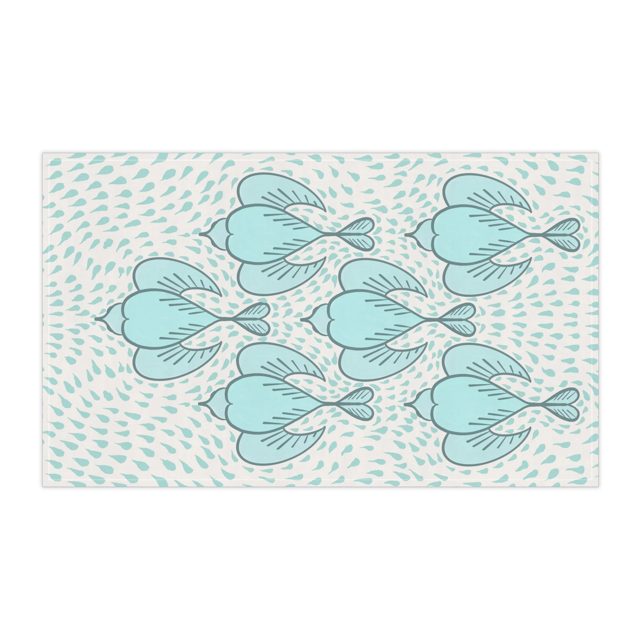 birds flying through a storm towel