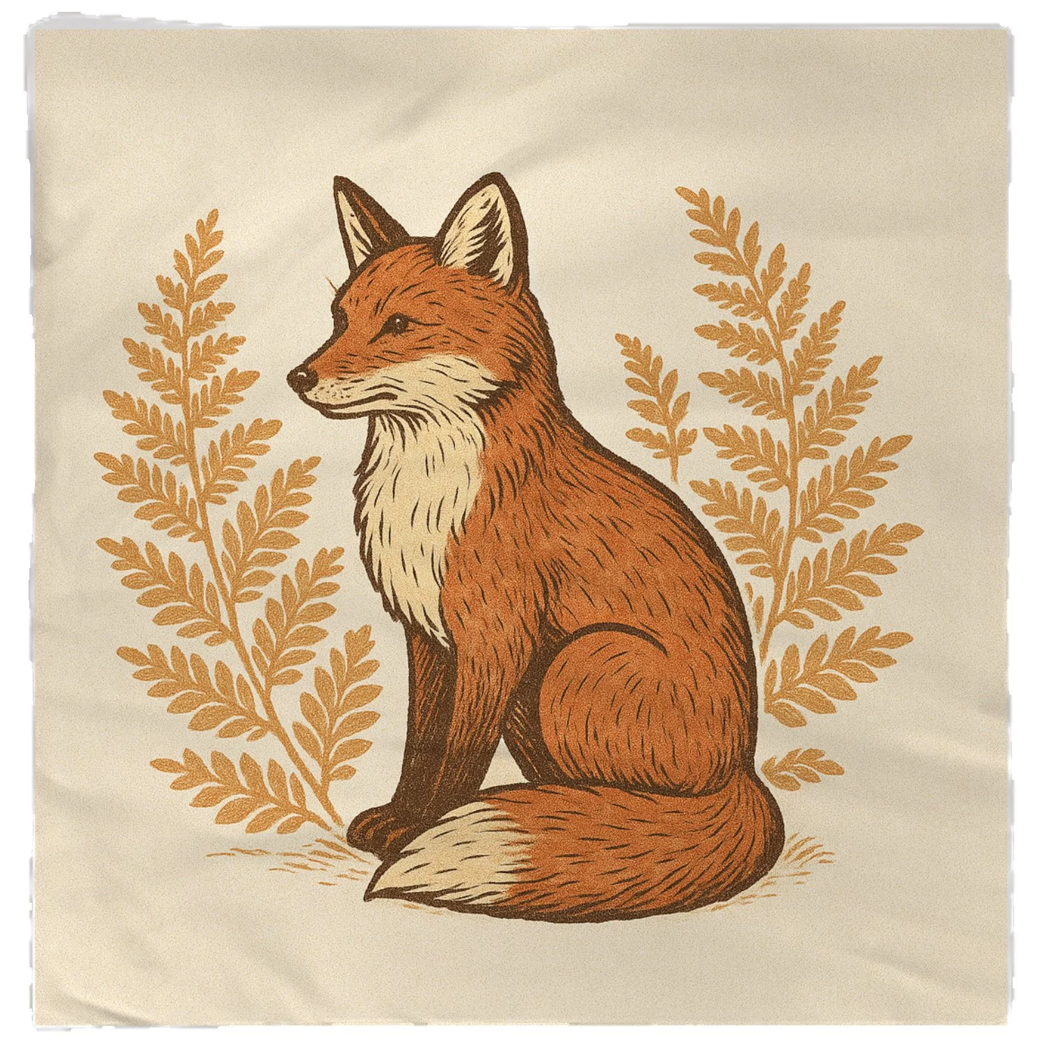 Forest Sentinel Cotton Napkin with fox