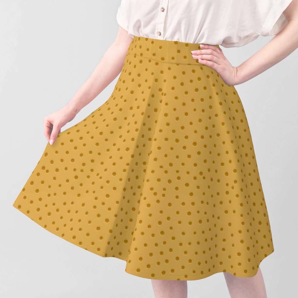 Mustard Dot Pattern Skirt.jpeg