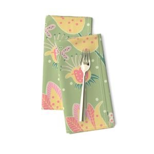 flowers and butterflies in green_ pink and yellow napkins.jpeg
