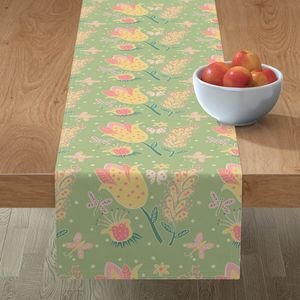flowers and butterflies in green_ pink and yellow table runner.jpeg