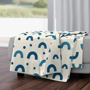 Blue Arches & Dots Toss Throw Blanket.jpeg