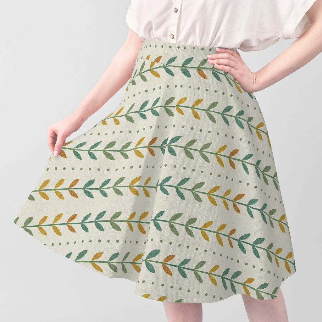 Horizontal Leaf Stripe Skirt.jpeg