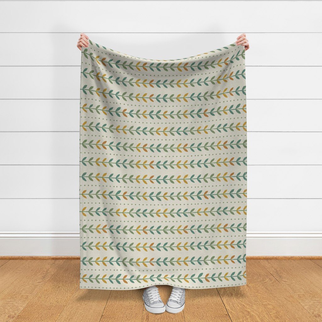 Horizontal Leaf Stripe Throw Blanket.jpeg