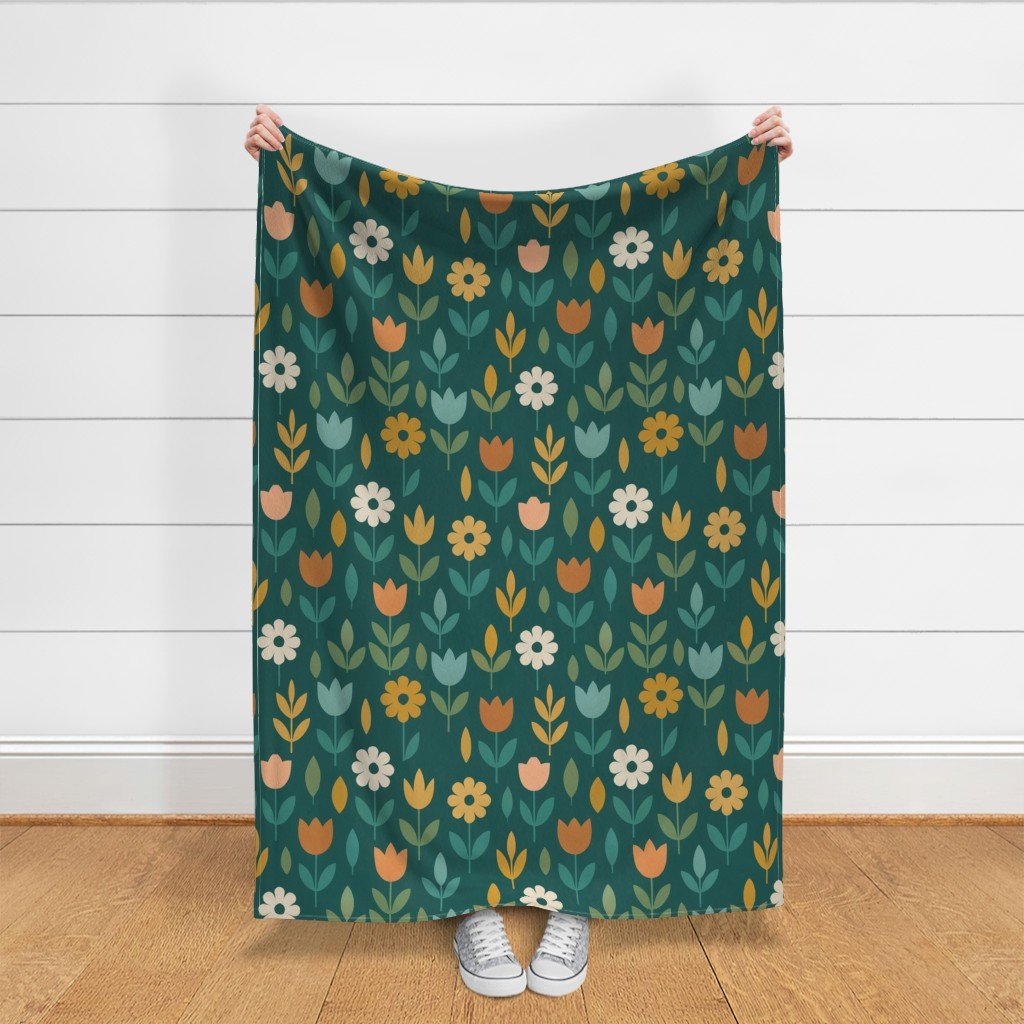 Geometric Floral Basics Throw Blanket.jpeg