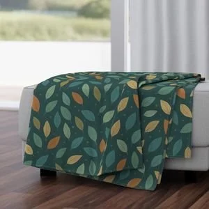 Tiny Leaf Toss Dark Throw Blanket.jpeg