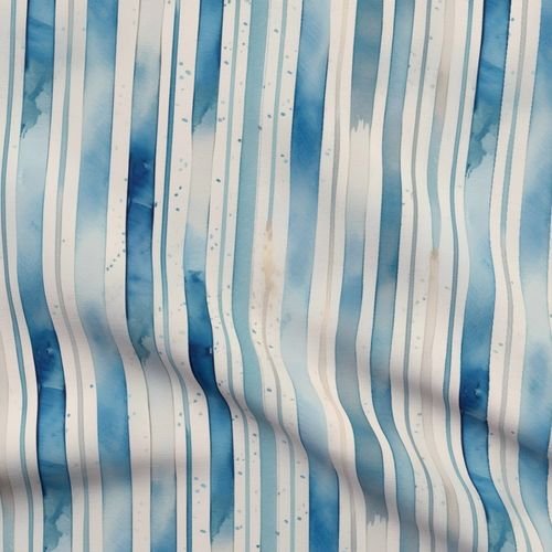 Watercolor Stripes – Blue & Cream