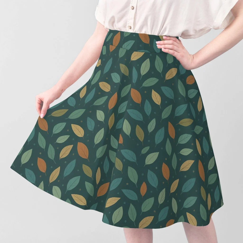 Tiny Leaf Toss Dark Skirt.jpeg