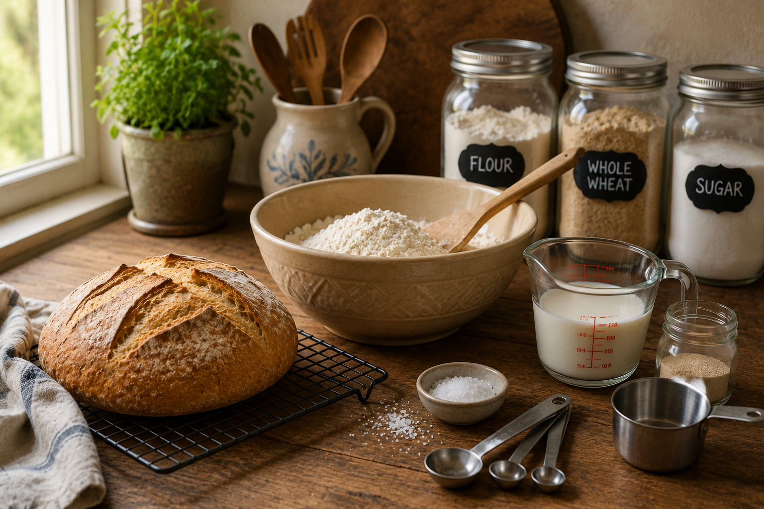 ingredients for making bread