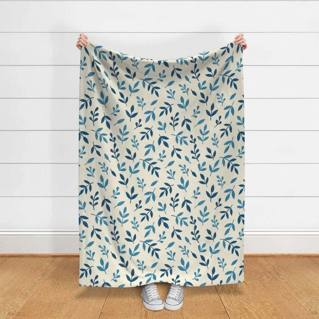 Leaflets & Sprigs Scatter Large Throw Blanket.jpeg