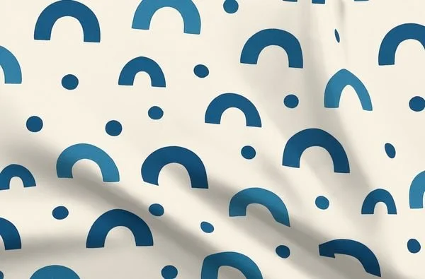 Blue Arches & Dots Toss Fabric.jpeg