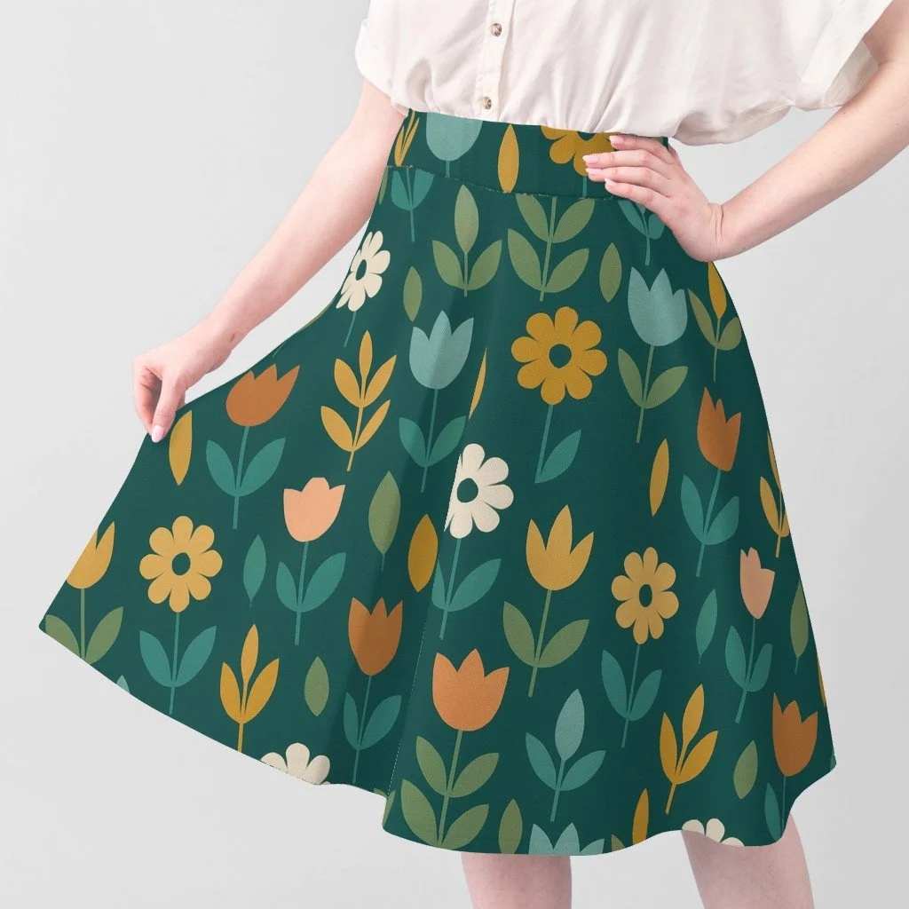 Geometric Floral Basics Skirt.jpeg