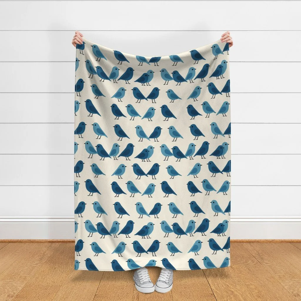Two-Tone Bird Clusters Throw Blanket.jpeg