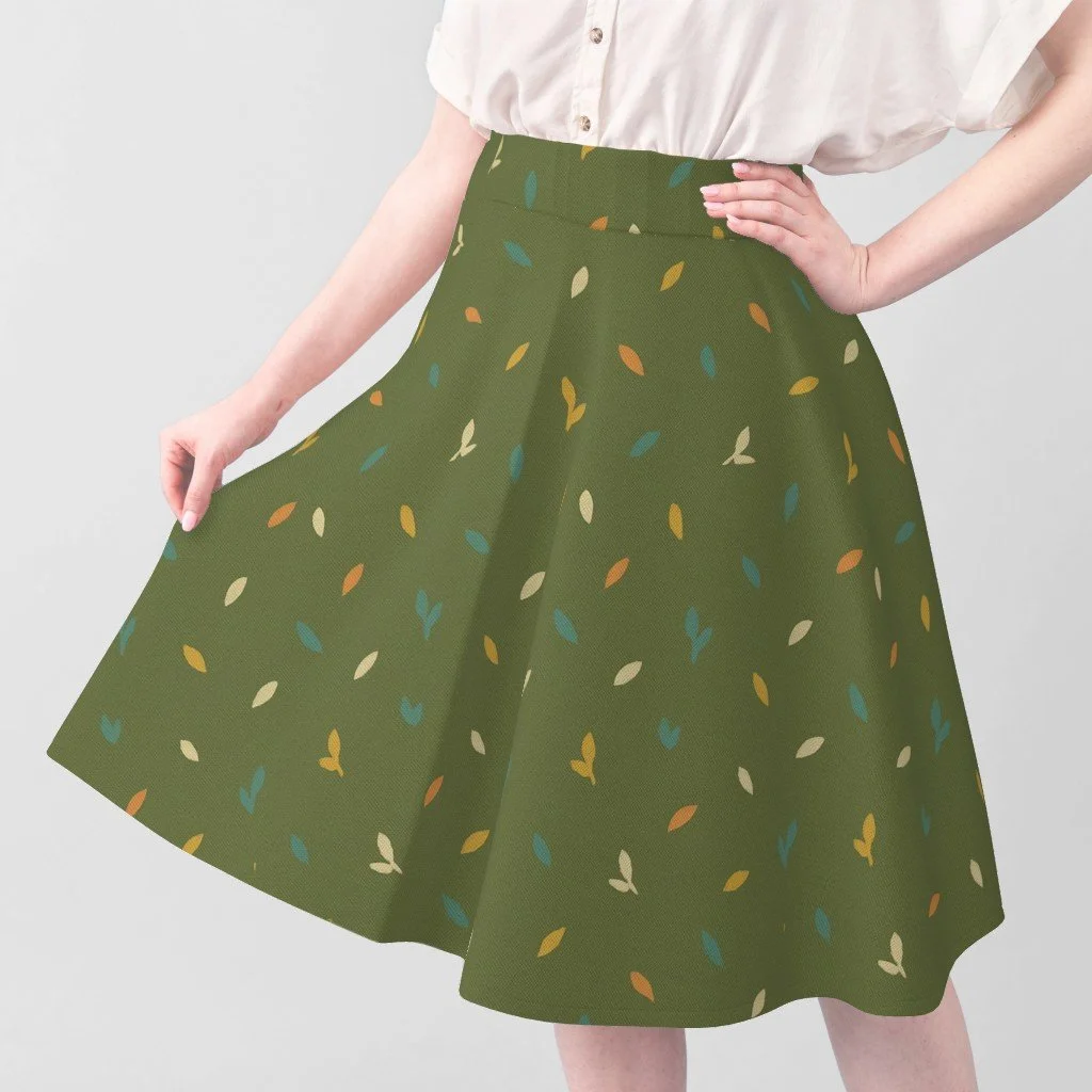 Micro Leaf Ditsy Skirt.jpeg