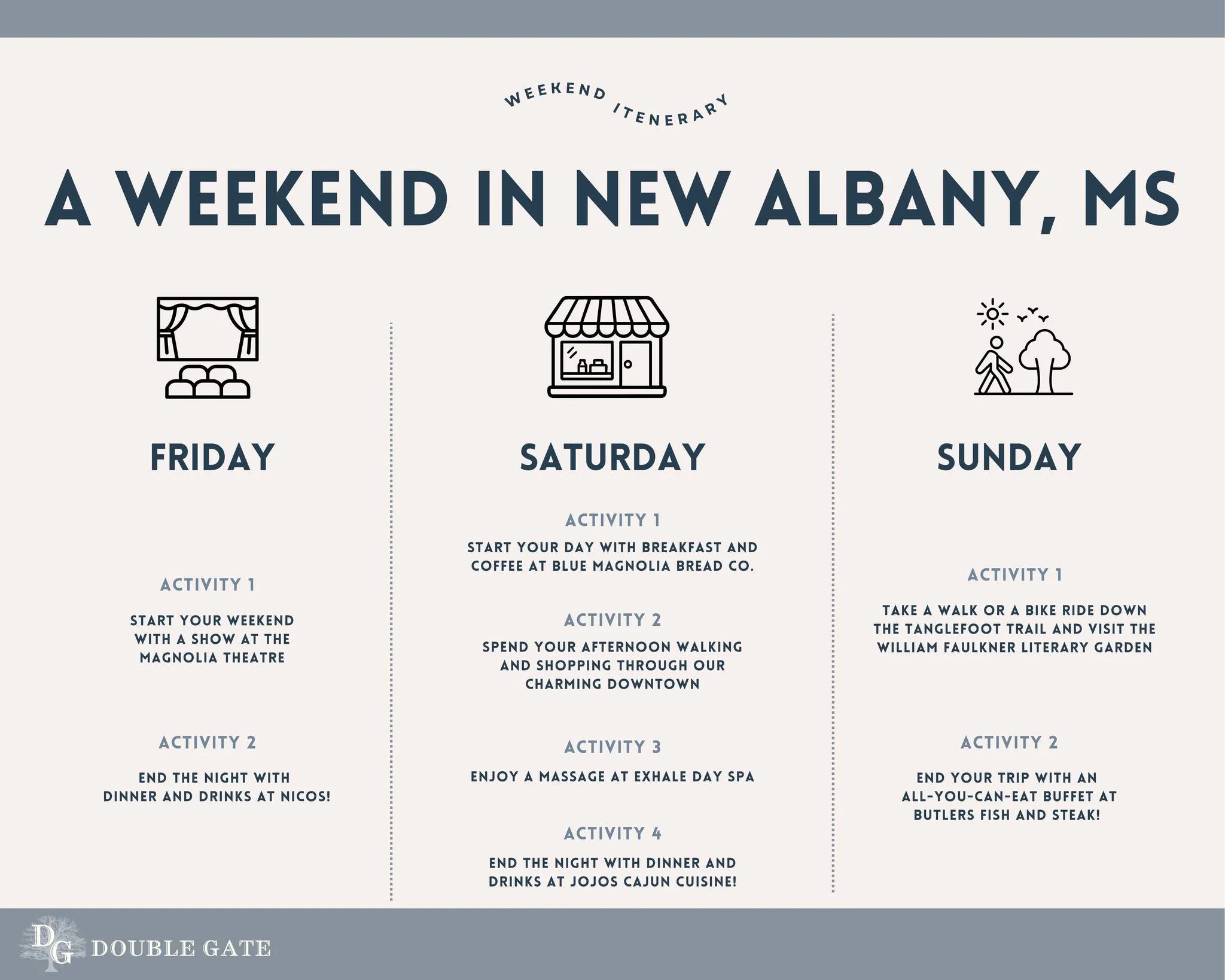 A perfect weekend is closer than you think!🌳🍷🍽️💐🎬🛍

Spend it soaking in local charm, good food, and relaxing moments right here in New Albany! From live shows to downtown strolls and scenic trails, there&rsquo;s something for everyone just minu