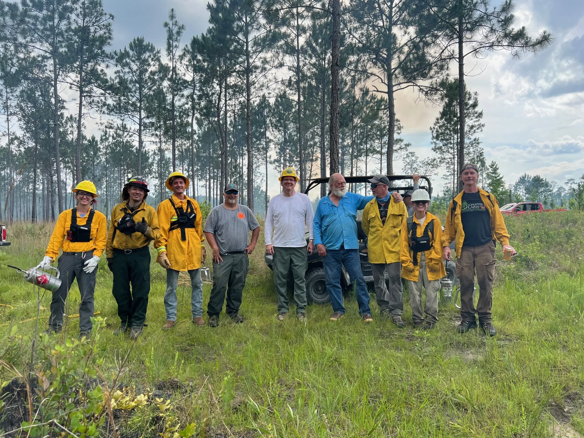 Team photo after a fun day applying fire to coastal plains habitat
