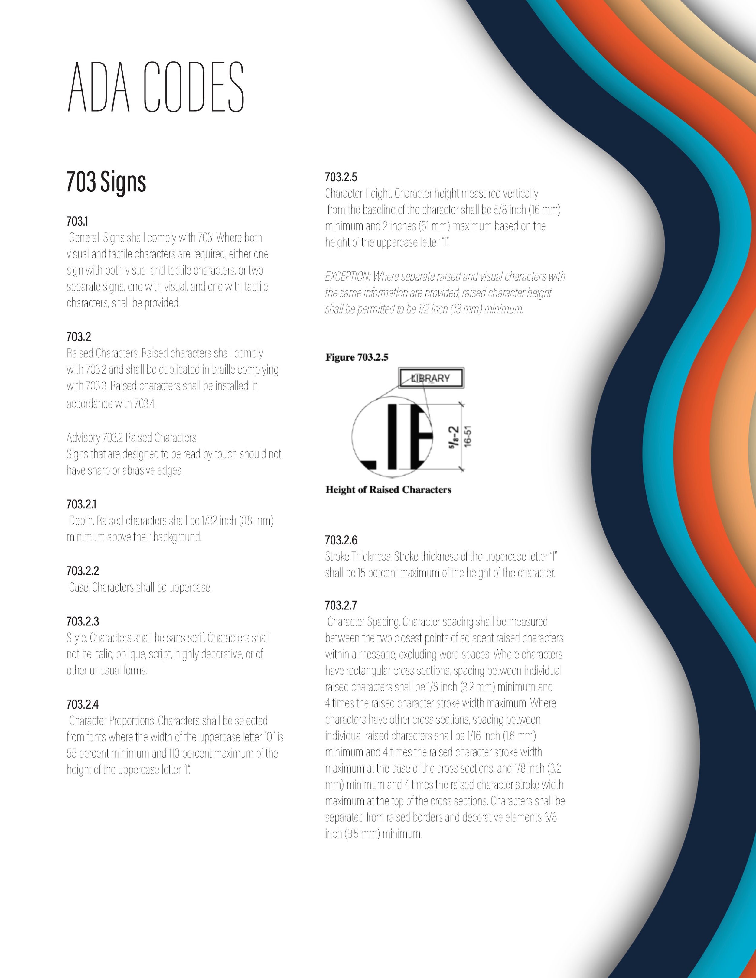 The ADA Codes for the Environmental brand guide I designed for Nossi College of Art & Design