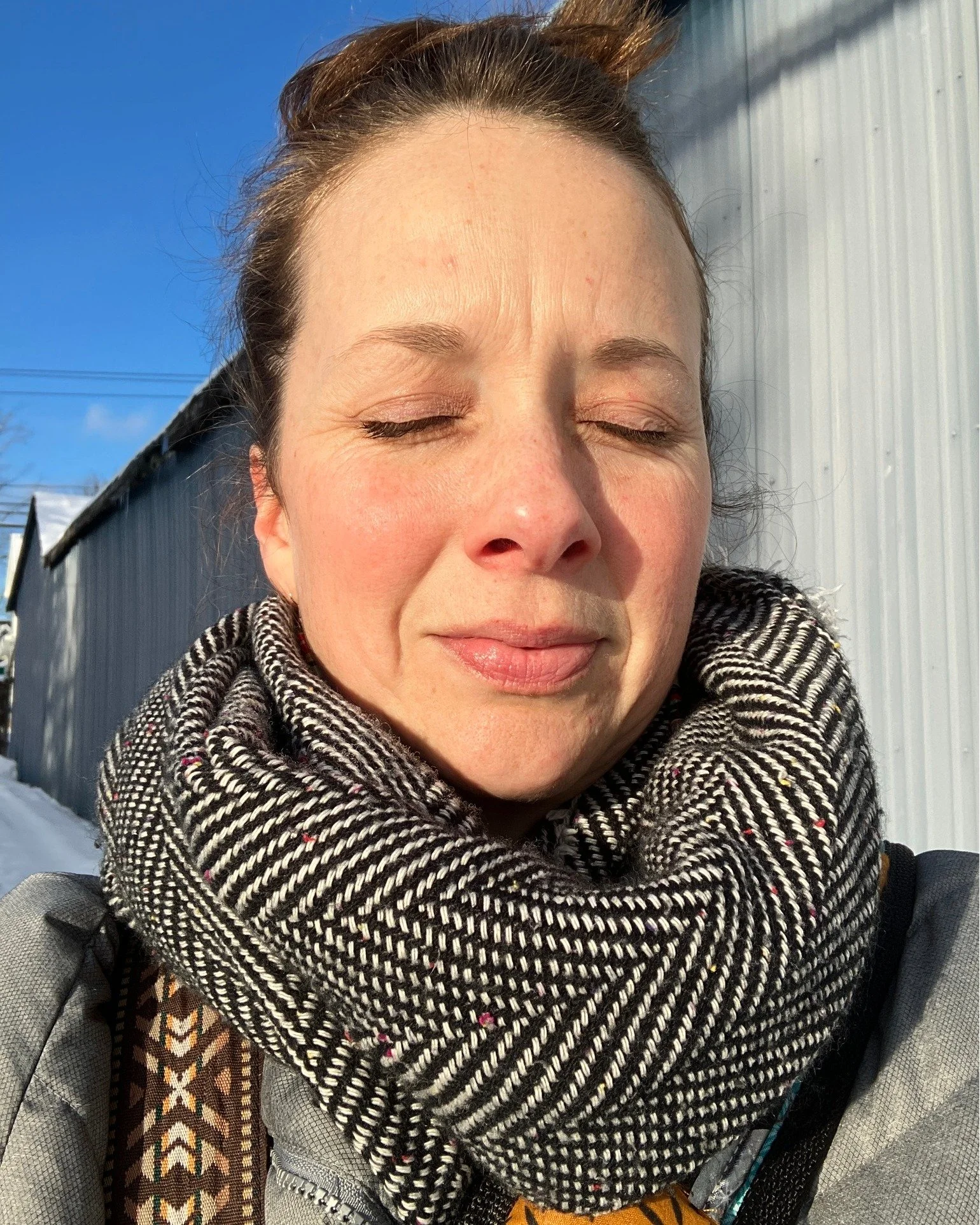 I stopped to really absorb and hold the sun's power in my heart and mind when it came out during my walk to the 3rd Annual MidWinter Lights Lantern Festival on Beekman Street in Saratoga, organized by @flombar10 with @createcommunitystudios and @fred