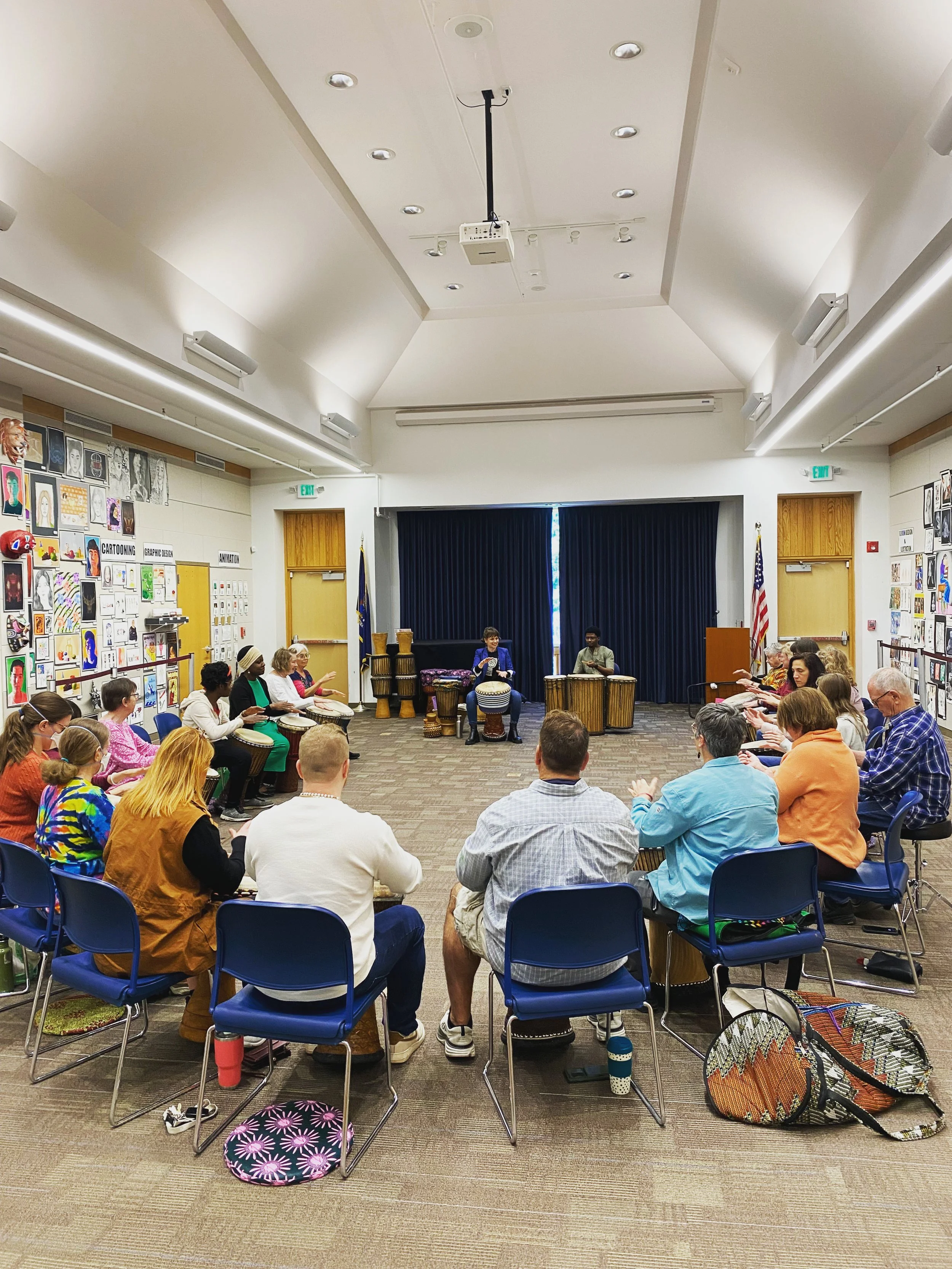 THANK YOU @guilderlandlibrary for hosting our Drum in Joy djembe workshop, and to all who joined - from brand new to experienced players - to share in the joy this Mama's Day!

Big ups to Abdul Samassa for accompanying and energizing the workshop fro