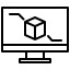 Icon für fotorealistische 3D-Visualisierung und moderne Raumplanung.