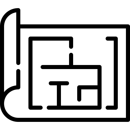 Icon zur Darstellung der Wohnfläche und Raumgröße.